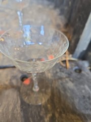 Set of 5 Vintage 60’s Etched Crystal Cocktail Glasses 5.75″ Tall