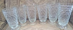 *Vintage Indiana Glass Colony Whitehall Cubist Footed Tumblers Set of 6