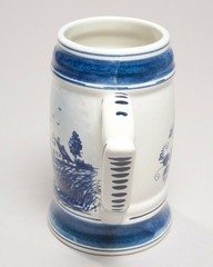 Delft Blauw Handpainted Pottery Stein Bug Made in Holland Blue/White Windmill