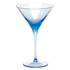 Moser Pebbles Aquamarine Blue Cocktail Martini Glass 8.8 oz Pair BNIB