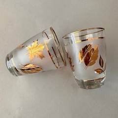 Lot of 7 Libbey GOLDEN FOLIAGE Assorted Vintage Drinkware-Tumbler/Juice/Pilsner