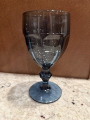GIBRALTAR DURATUFF DUSTY BLUE WATER WINE STEM GLASSWARE -12 TOTAL