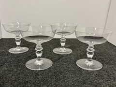 Set of Four Baccarat Crystal Provence Champagne Sherbet Glasses 4 3/8 in. High
