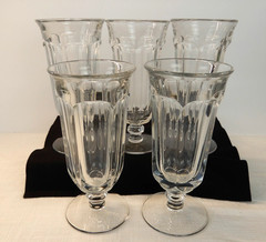 Imperial Glass Old Williamsburg Clear Iced Tea Goblet Glasses 7 1/4″ Set of 5