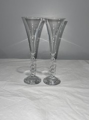 Millennium Glasses Champagne Flutes Crystal Year 2000 Set Of 2 Y2K