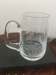 2 Stag & Grouse Etched Crystal Mugs, Queen Anne Wildlife Series?