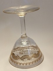 ST LOUIS CRYSTAL STL22 Early Gold Rim Wine Claret Cocktail Glass Scroll