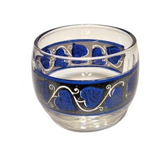 MCM Culver Silver & Blue Ivy Heart Sake Bar Glasses Set of 4