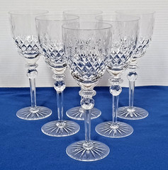 ASI Collection Crystal Wine Glasses 9 1/4″ Etched Floral Goblets Set of 6
