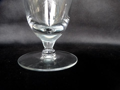Weston Glass WGL27 Grey Cut Starflower 13oz 6 inch Footed Iced Tea Glass VGUC