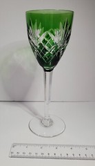 St Louis France Crystal Chantilly Dark Green Hock Wine Glass Goblet 8 3/8 inch