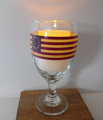 Vintage Coventry Liberty Pattern American and Colonial Flag 7″ Goblet 14oz.