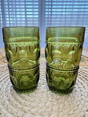 Colony Color Crown Green Tumbler Set of 2 Avocado VTG 5.5″