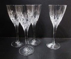 Vtg Stuart Crystal Litchfield 4 – 8.25” Claret Red Wine Goblets Salisbury