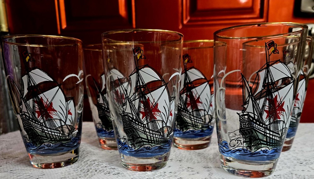 Vintage Libby-The Santa Maria Glasses-Set Of 6