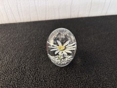Daum France Crystal Flower Egg Paperweight Mod3