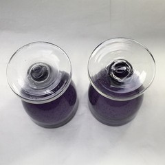 TAG Ltd. Plum Bubble Glass Goblets 5-7/8″ Tall & 3-3/8″ Wide-Rim – VTG Lot Of 2.