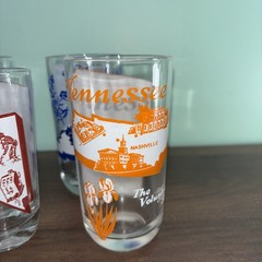 VTG 5 States Collectors Glasses Drinking Tumbler with Sheet Music Novelty