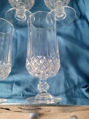Water /Tea Footed Goblets. Longchamp Cristal D’Arques 5 Pc. Set.