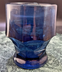 Set 4 Viking Art Glass Charcoal Blue Gray GEORGIAN 3.5″ T JUICE TUMBLERS Whiskey