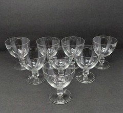 Set Of 8 Vintage St Lambert Nevel Water Goblets With Square Cube Stem MCM