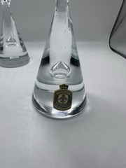Vintage Kastrup Denmark Crystal Wine Glasses Set of 4 Danish Glass Etched Stem
