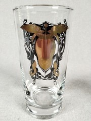 4 Vtg MCM Highball Glasses Goth Halloween Black Gold Intertwined Snakes Caduceus