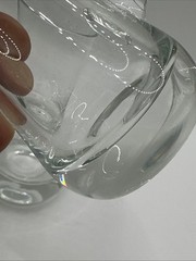 Set Of 2 Clear Hand Blown Shot Glass applied Handle Cordial Glasses 4” Tall