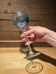 Vintage 1960s Nachtmann Crystal Aqua Tall Hock Wine Traube – perfect condition
