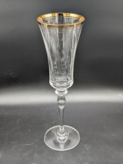 MIKASA Jamestown Gold Trim Crystal Fluted Champagne – Made in Slovenia