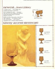 Libbey Tawny Accent Amber Smoke Stemless Glasses 9pc MCM 1970s