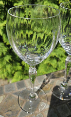 5 Vintage Mikasa Spring Petals Crystal Wine Glasses, 8-3/8″, FREE SHIPPING