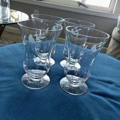 Heritage By Princess House 12 Oz. Footed Tumber Parfait, Set Of 4, Crystal Clear
