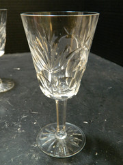 Set Of (6) Waterford Ashling Crystal White Wine Glasses 5.63″x2.63″x2.63″ Excel