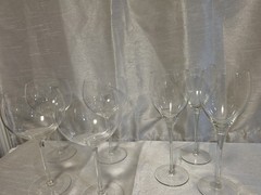 Vintage Set of 7 Yugoslavian Rogaska Mouth Blown Crystal Glasses – 2 Sizes