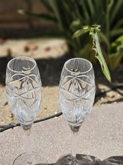 Waterford Crystal Champagne Toasting Flutes Heart Bow Celebration Set Of 2