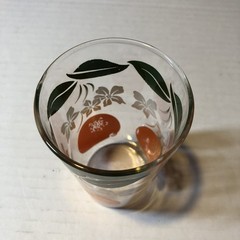 Vtg Set Of 5 Juice Glasses Oranges Blossoms Leaves Retro Fruit MCM BSH