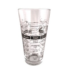 Vintage LIBBEY Barware Cocktail Shaker Mixing Tumbler Black & White Recipes NEW