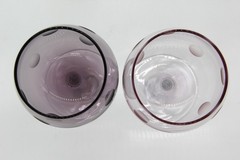 Marquis By Waterford Etched Polka Dot Crystal Wine Glasses Pink Purple Valentine
