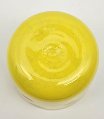 Murano Yellow Signed Glass w/Murrini Vase Il Vetro Dei Dogi Label Hand Blown