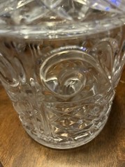 Fifth Avenue 24% Lead Crystal Biscuit Trinket Jar with Lid 8”Excellent Condition