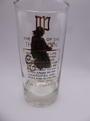 Vtg MCM Virgo Zodiac Glass Heavy Gold Tom Collins Barware Anchor Hocking