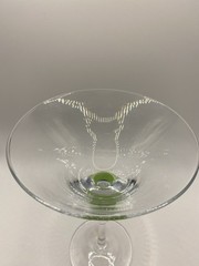 HuePhoria 2007 Tennis Racquets Themed 8 Oz Stemmed Martini Glass, 7.5”, EUC