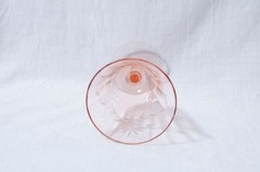 Tiffin Franciscan Pink Optic Panel Floral Set 4 Wine Glasses 14196-10