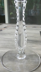 Set of 4 Fostoria Glass Optic Silver Flutes Water Juice Goblets 6037 Stemware