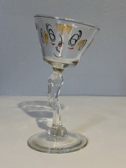 1 Vintage 1950s Gay Fad Beau Brummell Tipsy Martini Glasses hand painted