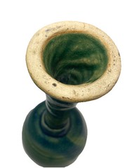 Vintage Pottery Drip Glaze Stoneware Wine Goblet Chalice
