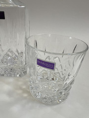 Marquis by Waterford Maxwell Crystal (2) Tumblers Glasses and (1) Decanter NICE,