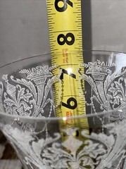 2 Vintage MORGANTOWN CRYSTAL Etched Floral WINE GLASSES BARWARE OPTIC SWIRL