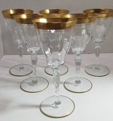 Tiffin Franciscan (6) Optic Rambler Rose 22k Gold Rim 8oz
